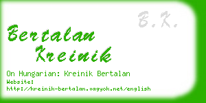 bertalan kreinik business card